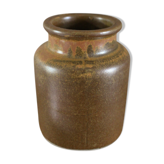 Brown vintage sandstone mustard pot