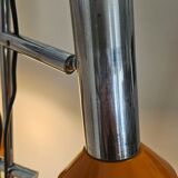 Vintage 1970s floor lamp with 3 spots, chrome and orange.