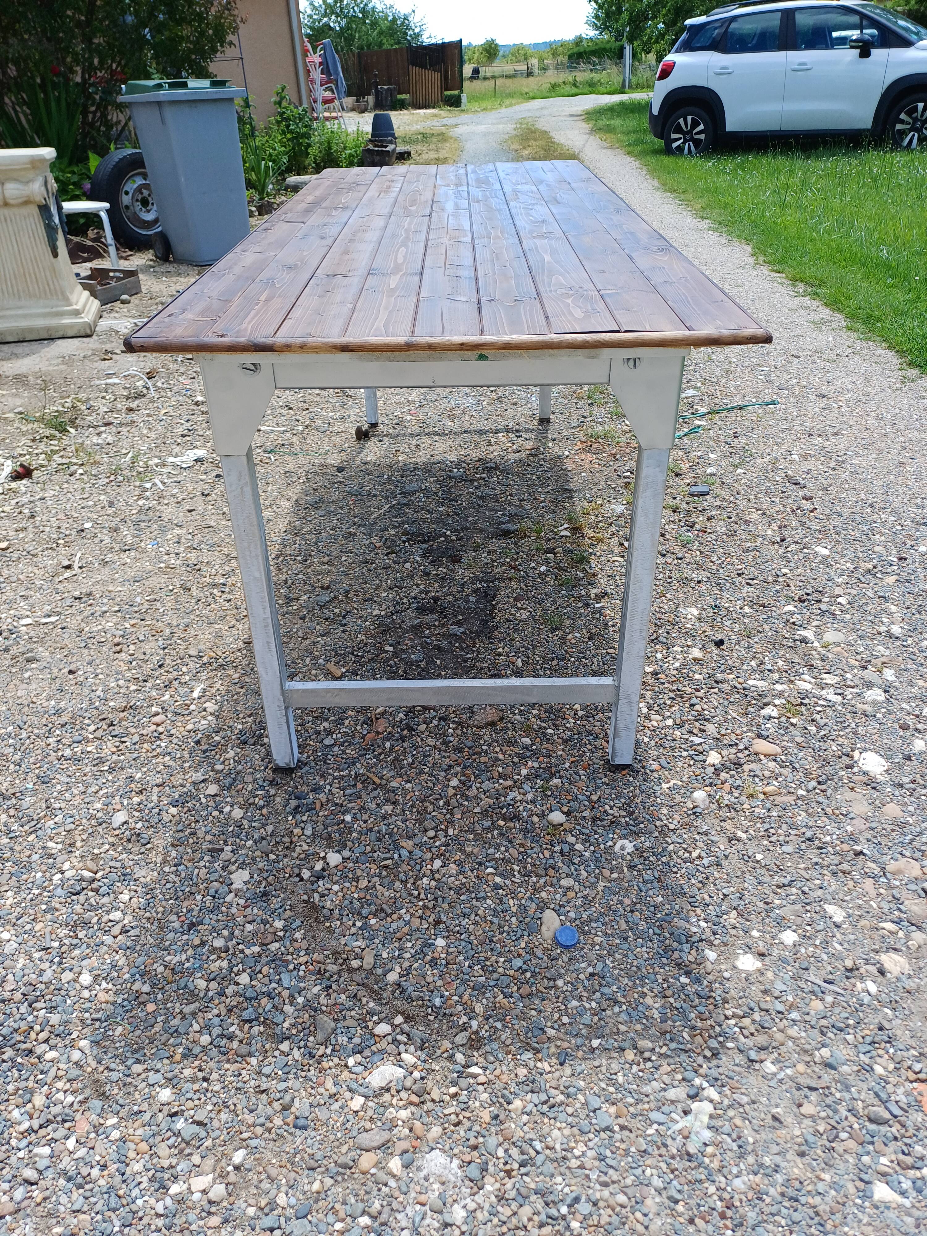 Table Insutrielle en Aluminium et Bois