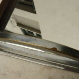 Large plateau mirror macassar chrome metal art deco modernist takes hoops