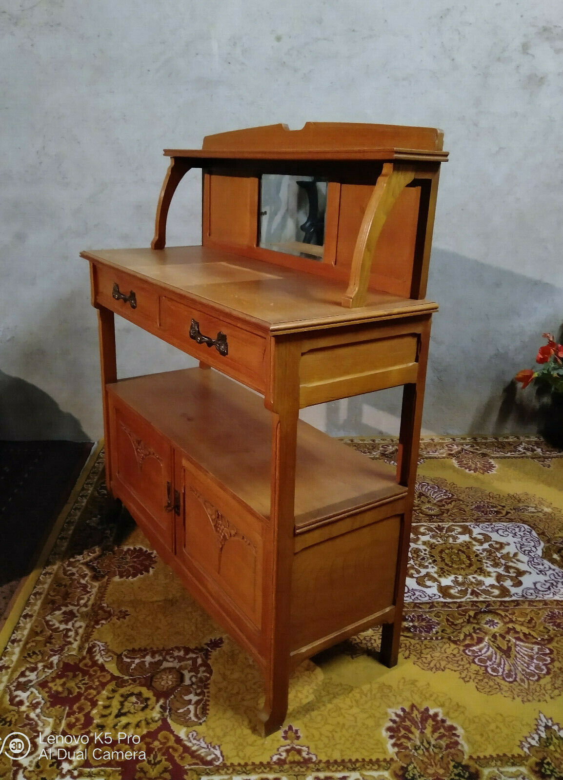 Art Nouveau oak dessert