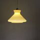Large opaline glass pendant light in ochre 32 cm