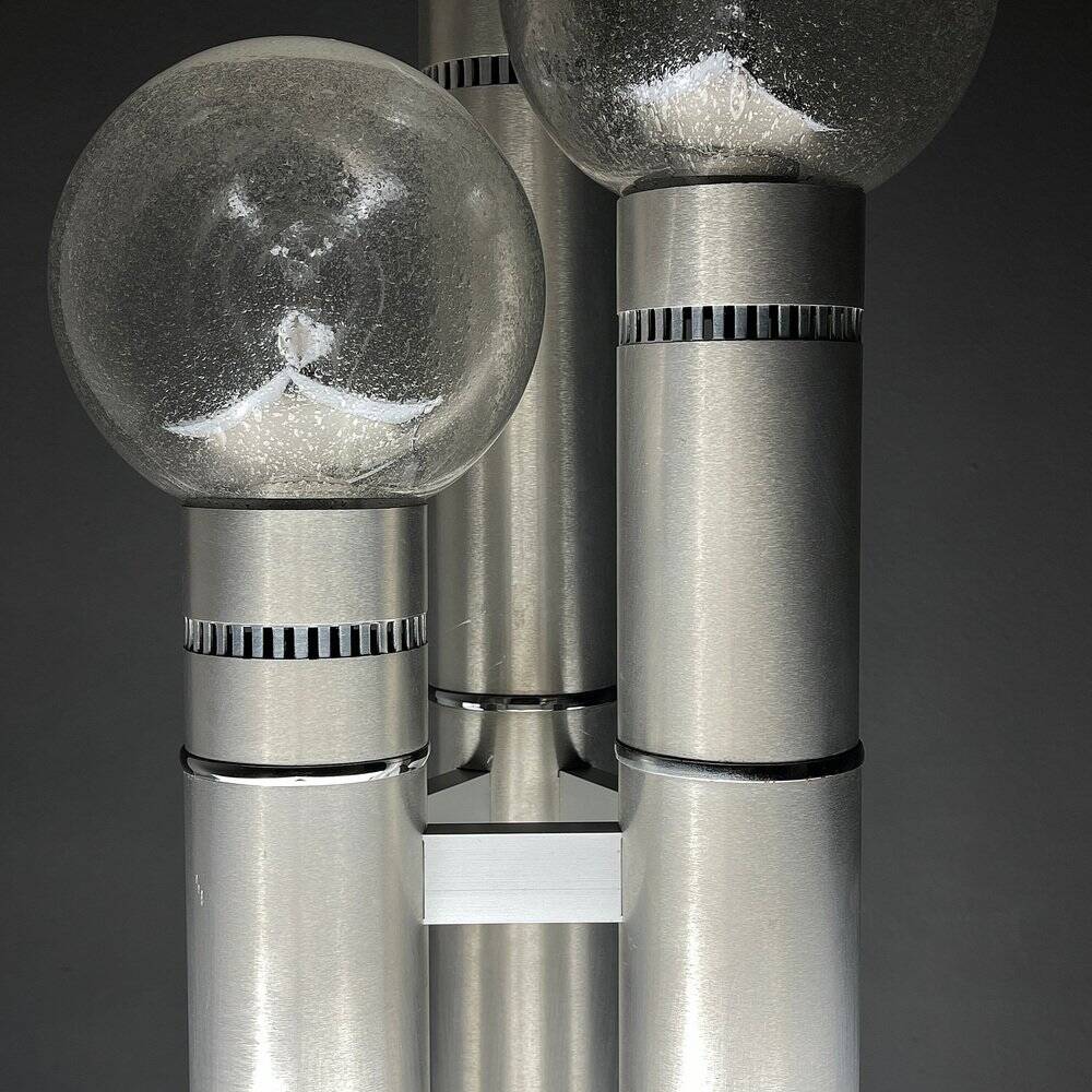 Brushed aluminium floor lamp, Italy, 1970s