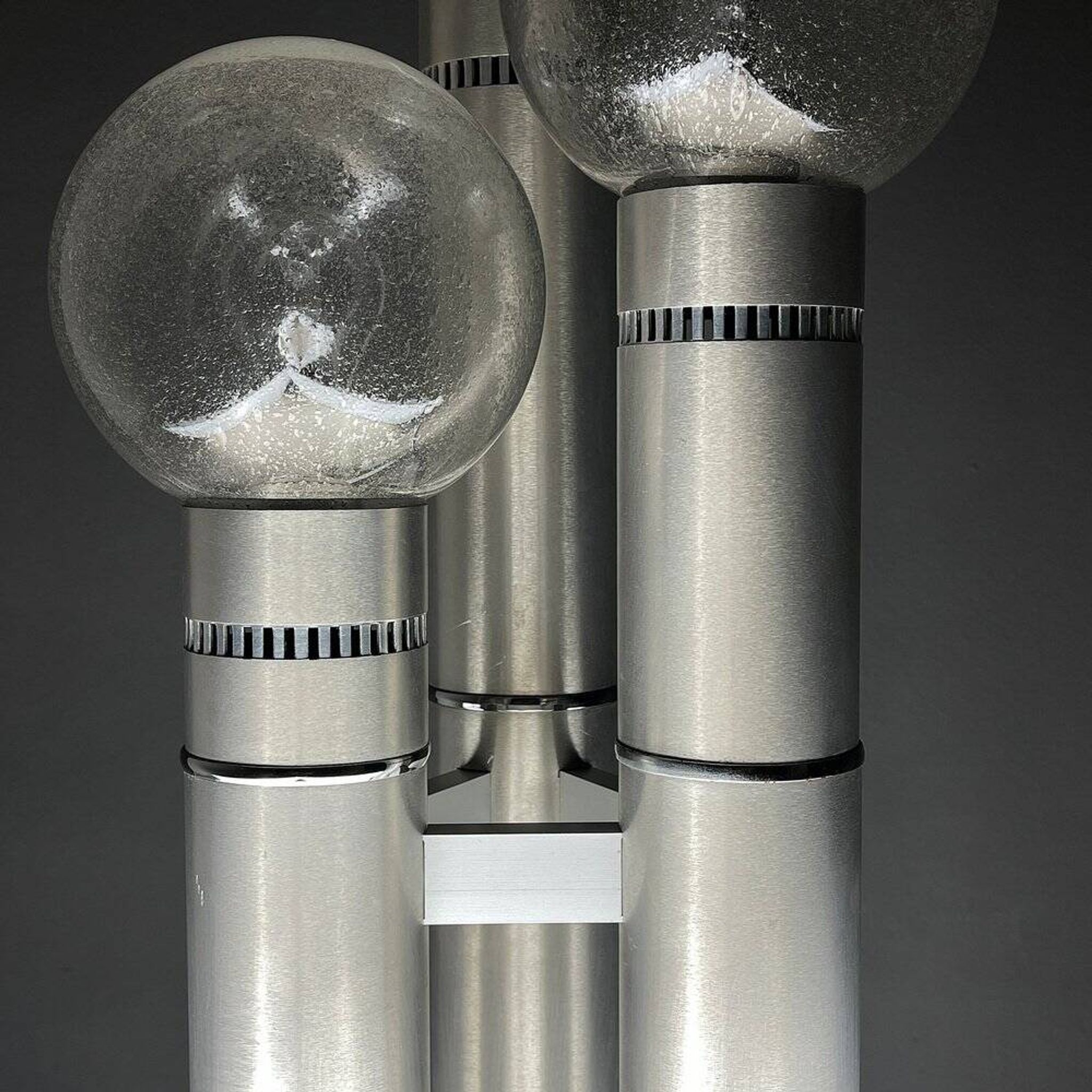Brushed aluminium floor lamp, Italy, 1970s