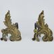 Paire de chenets de cheminée en bronze et fonte. Début XXème