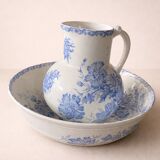 Antique washstand W. Baumann & Co with basin and jug – Earthenware