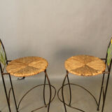 Set of 3 sunflower decorated bar stools