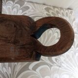 Brutalist tripod chairs in solid wood