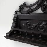 Richly carved baroque black wooden sculptured shelf, France ca. 1850