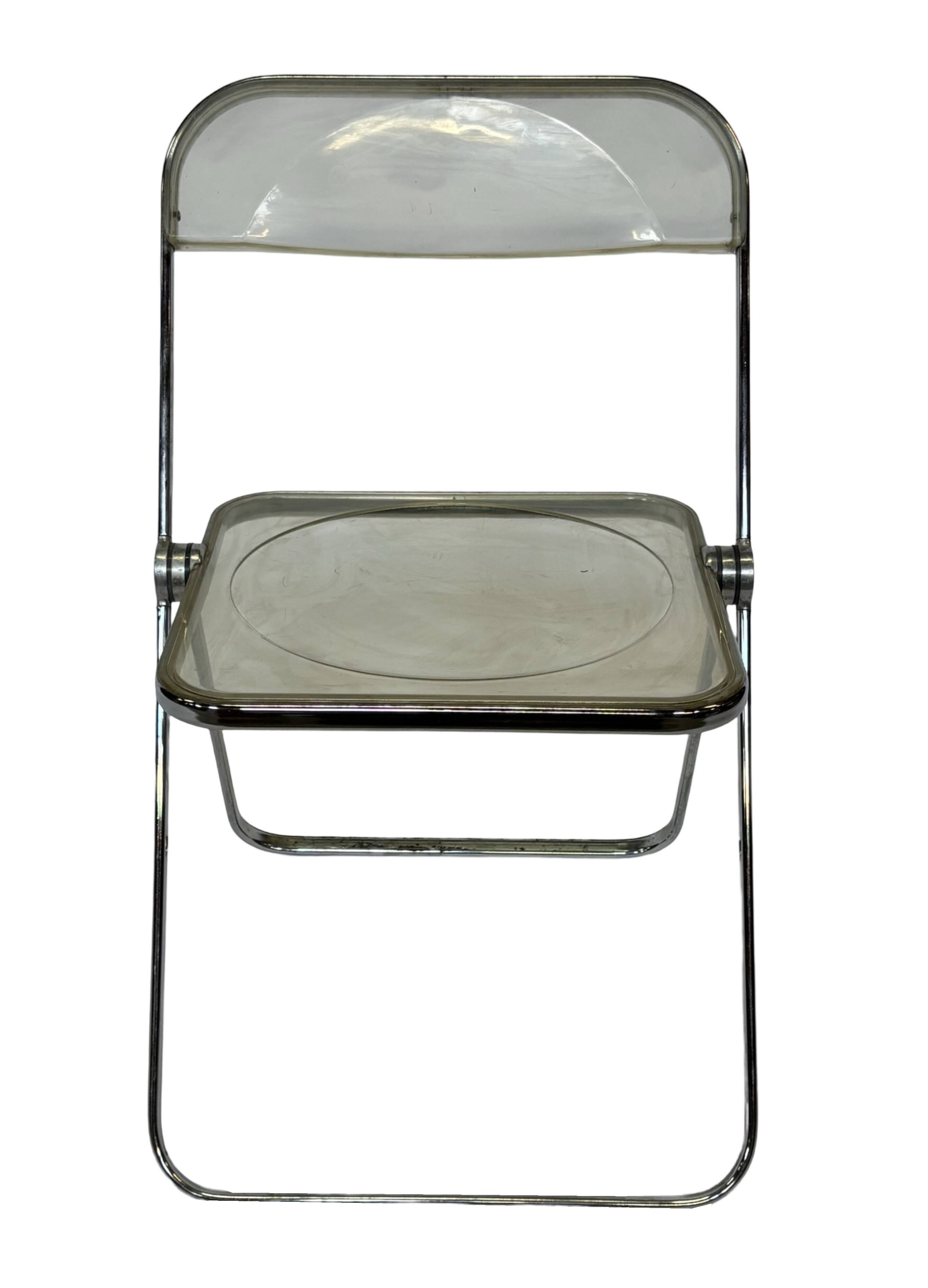 Chaise vintage Plia par Giancarlo Piretti pour Castelli