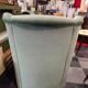 Vintage armchair in light green fabric from the 70s