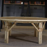 Round rattan coffee table 1960