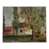 Tableau peinture paysage de campagne huile sur toile 