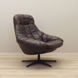 Fauteuil pivotant en cuir, design danois, années 1960, designer : HW Klein, fabrication : Bramin