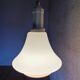 Vintage White Glass Pendant Light: Orange Stripe Retro Lamp