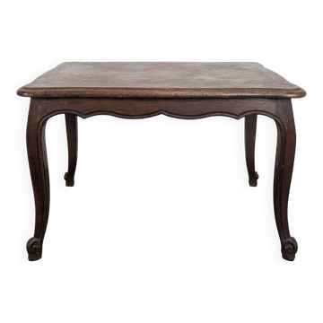 Louis XV style oak coffee table with a parquet top.