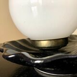 Opal globe shell lamp and black ceramic