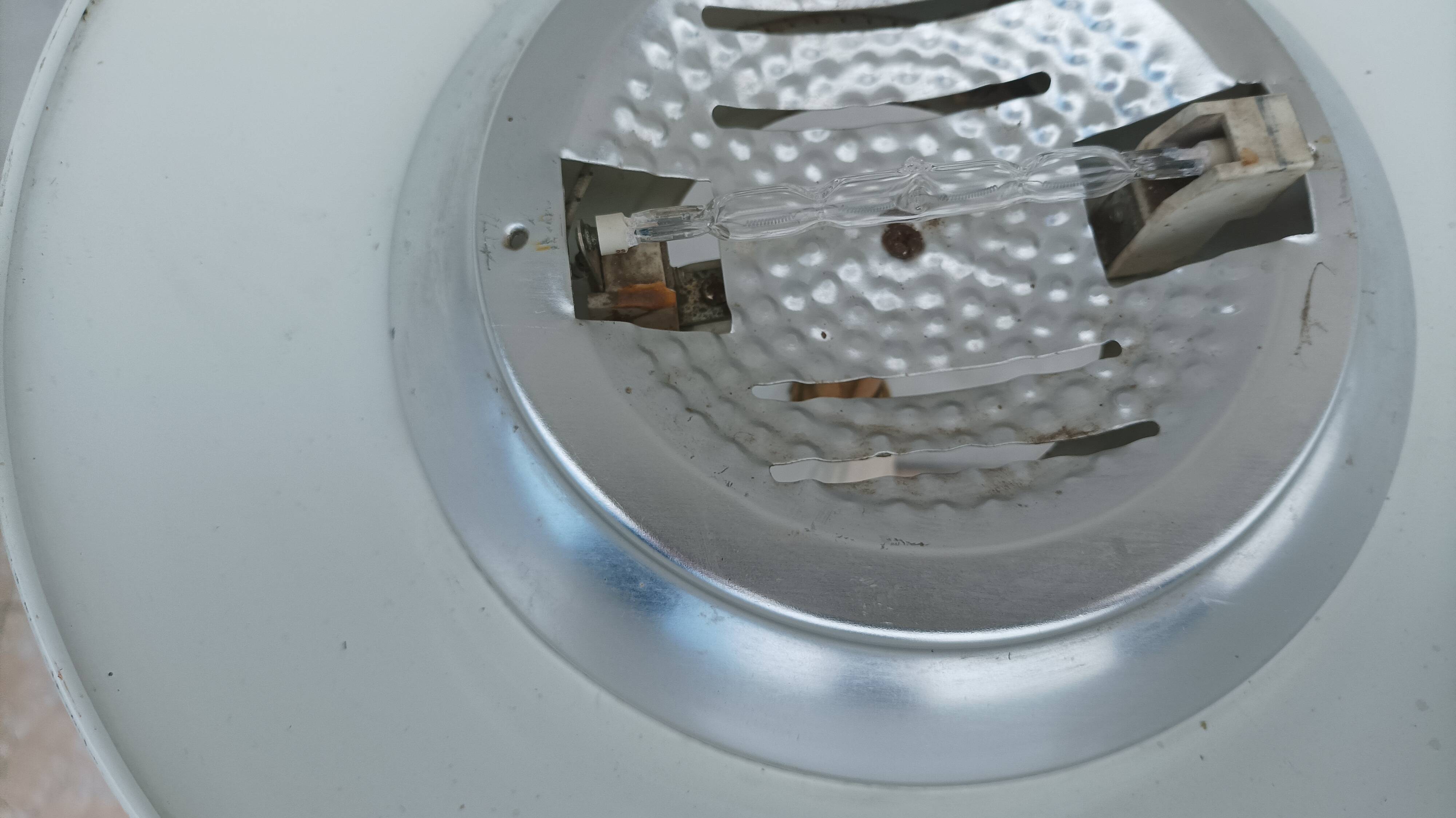 Halogen floor lamp from the 60s in marble ceramic and brass