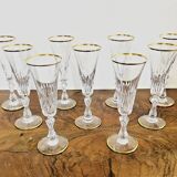 Set of 9 Saint-Louis crystal champagne flutes – Lozère model