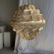 Suspension or rattan lampshade in an elongated spherical shape, layered H80 D