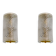 Pair of Modern Italian Murano Glass and Brass Wall Sconces "Corteccia", 80s