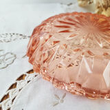 Vintage pink glass ashtray - art deco style ashtray