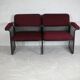Black honeycomb steel sofa, burgundy fabrics, Italy, circa 1970