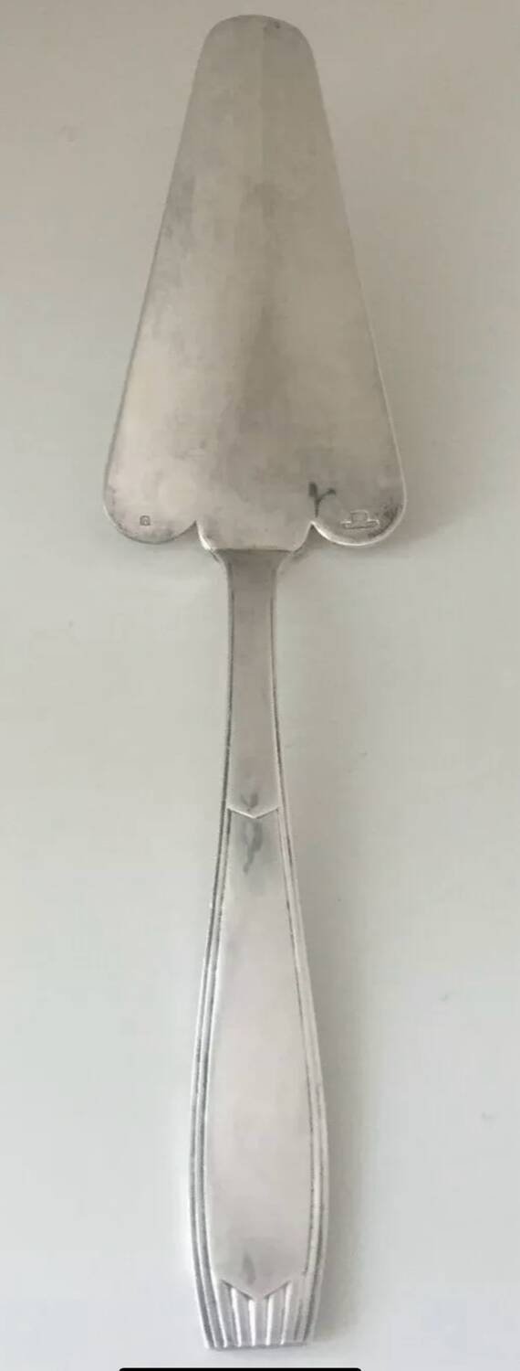 Christofle silver-plated art deco pie server