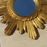 Mirror sun wood and resin 70s 45cm