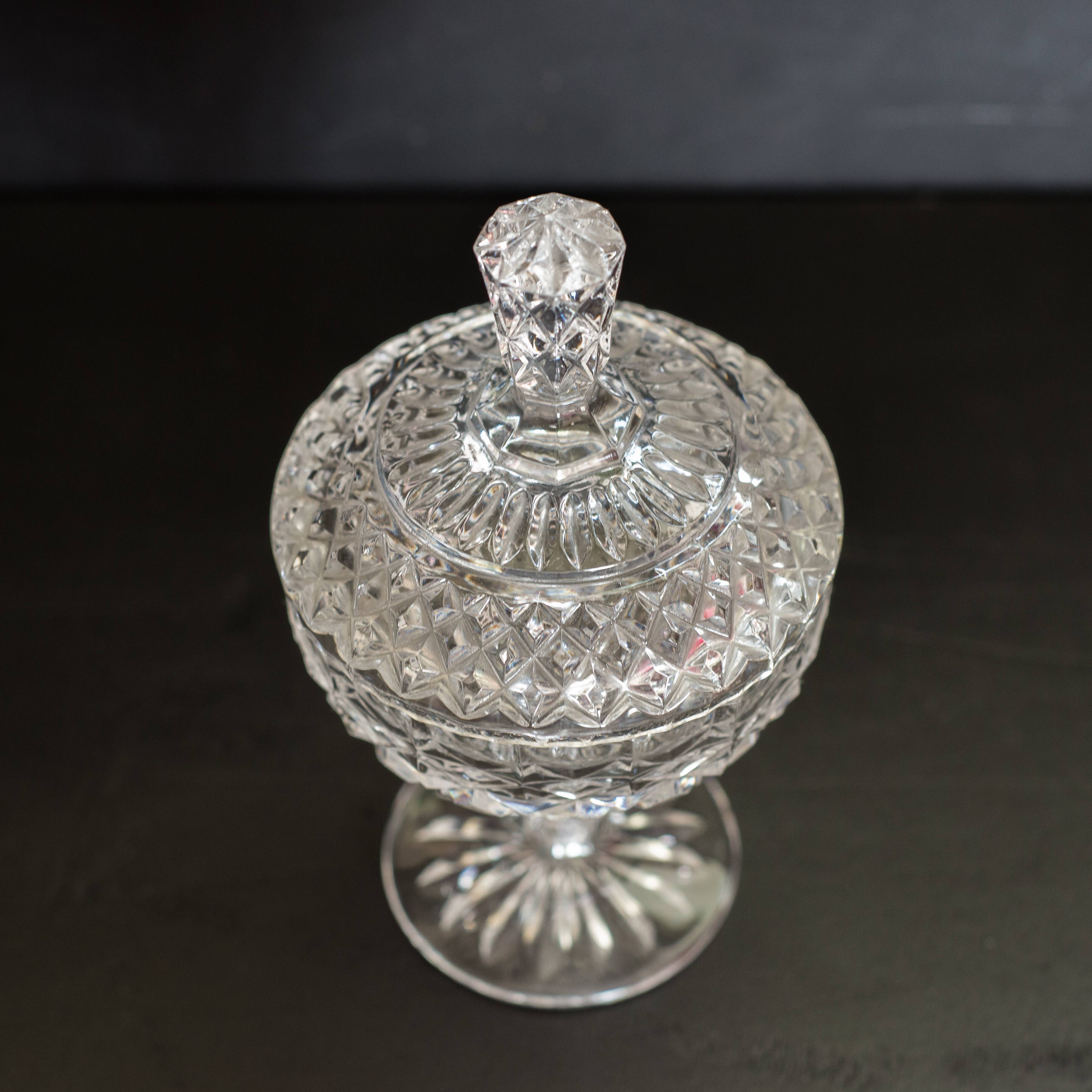 Glass sugar bowl