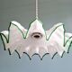 Art Deco pendant light in scalloped white opaline, 1920-30