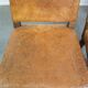 Set of 4 antique wooden and sheepskin leather dining chairs