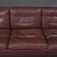 Three-seater leather sofa and one-seater armchair, scandinavian style