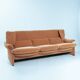 Sofa Maralunga Cassina Portovenere Vico Magistretti en pêche saumon.