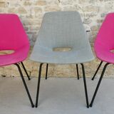 Trio of tonneau chairs by Pierre Guariche for Steiner
