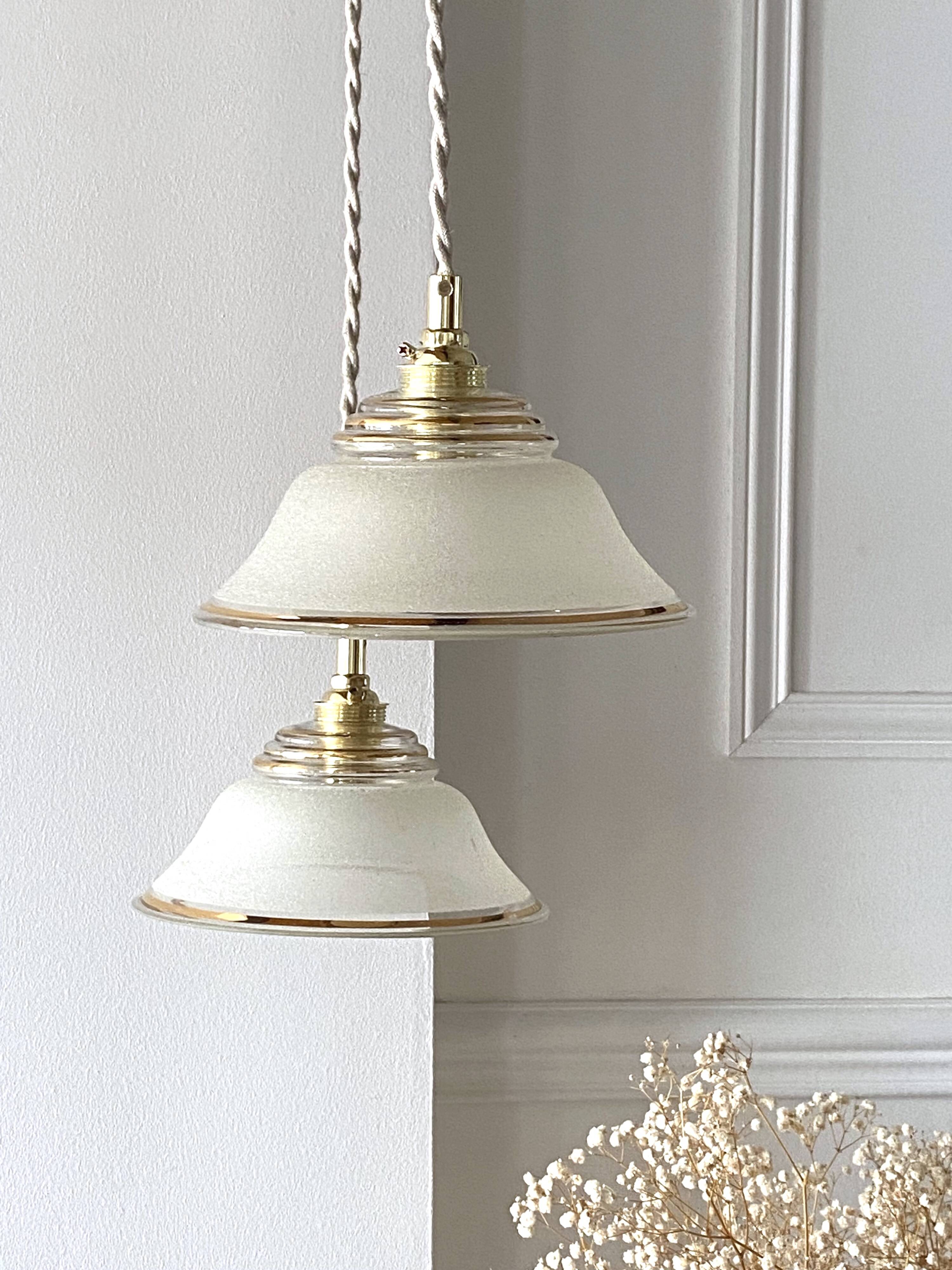 Art Deco granite pendant light