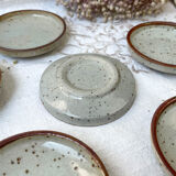 6 cups and under cups in vintage enamelled stoneware
