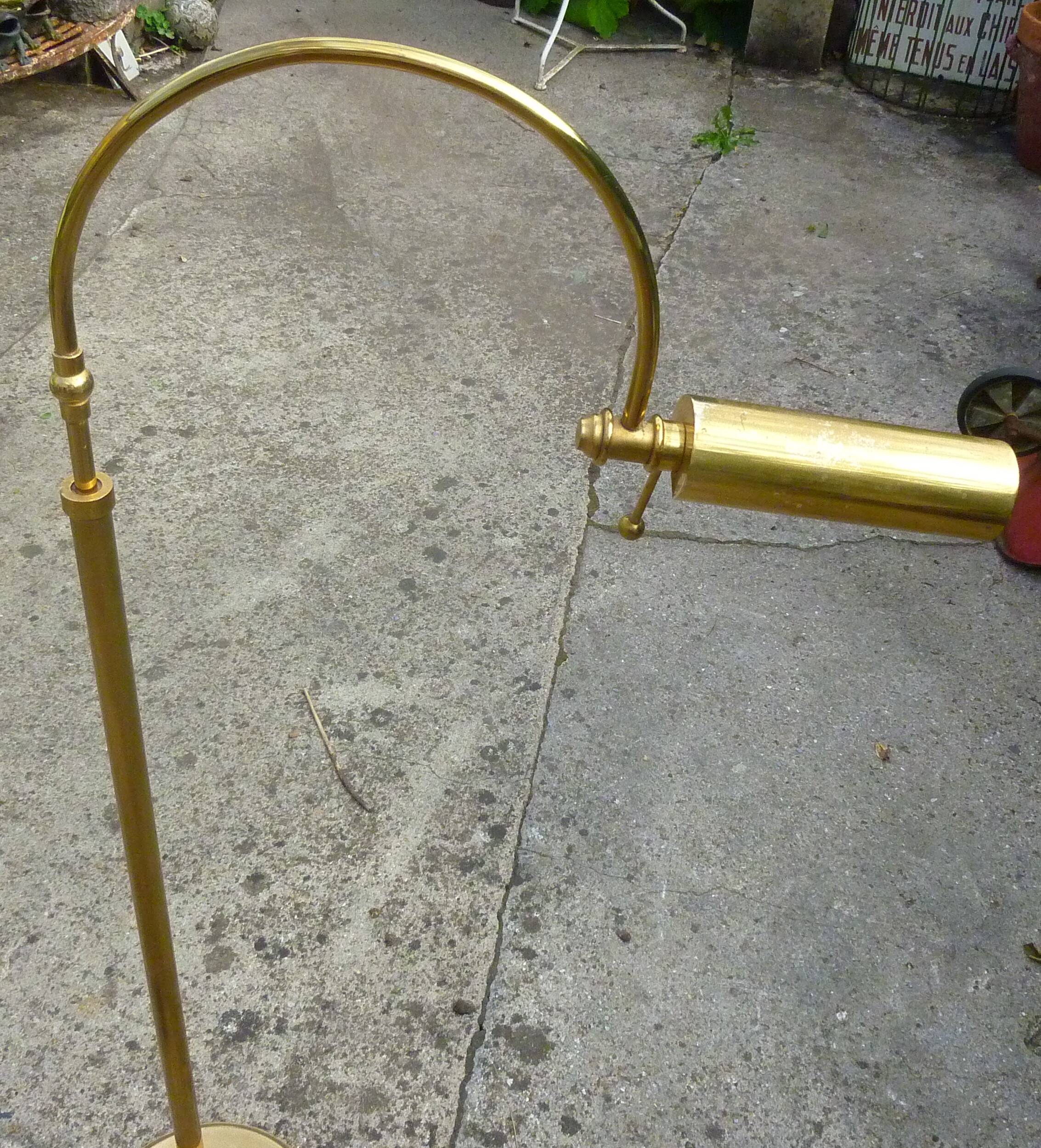 lampadaire liseuse bronze dore italie