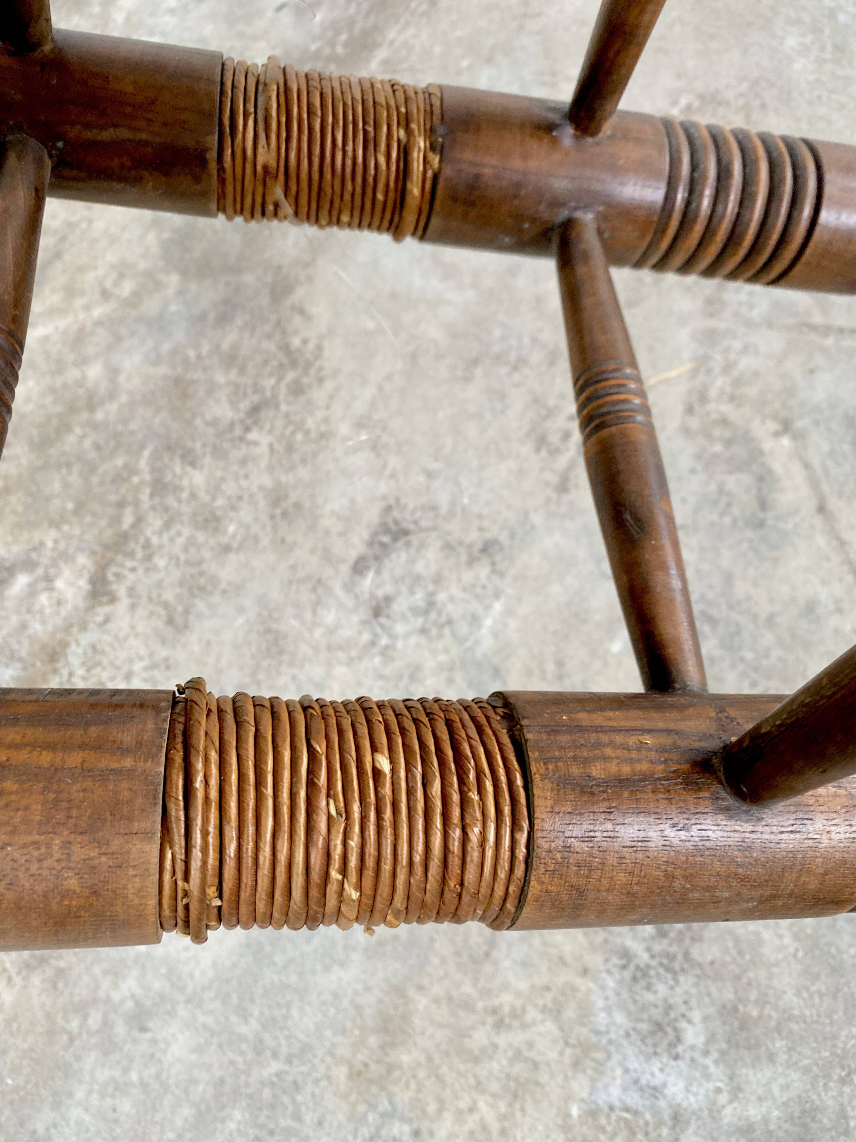 Breton octagonal oak table from the 20s and 30s