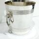 Silver-plated champagne bucket with lion head