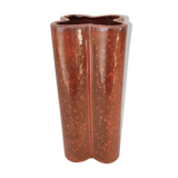 Quadrilobe red ceramic vase