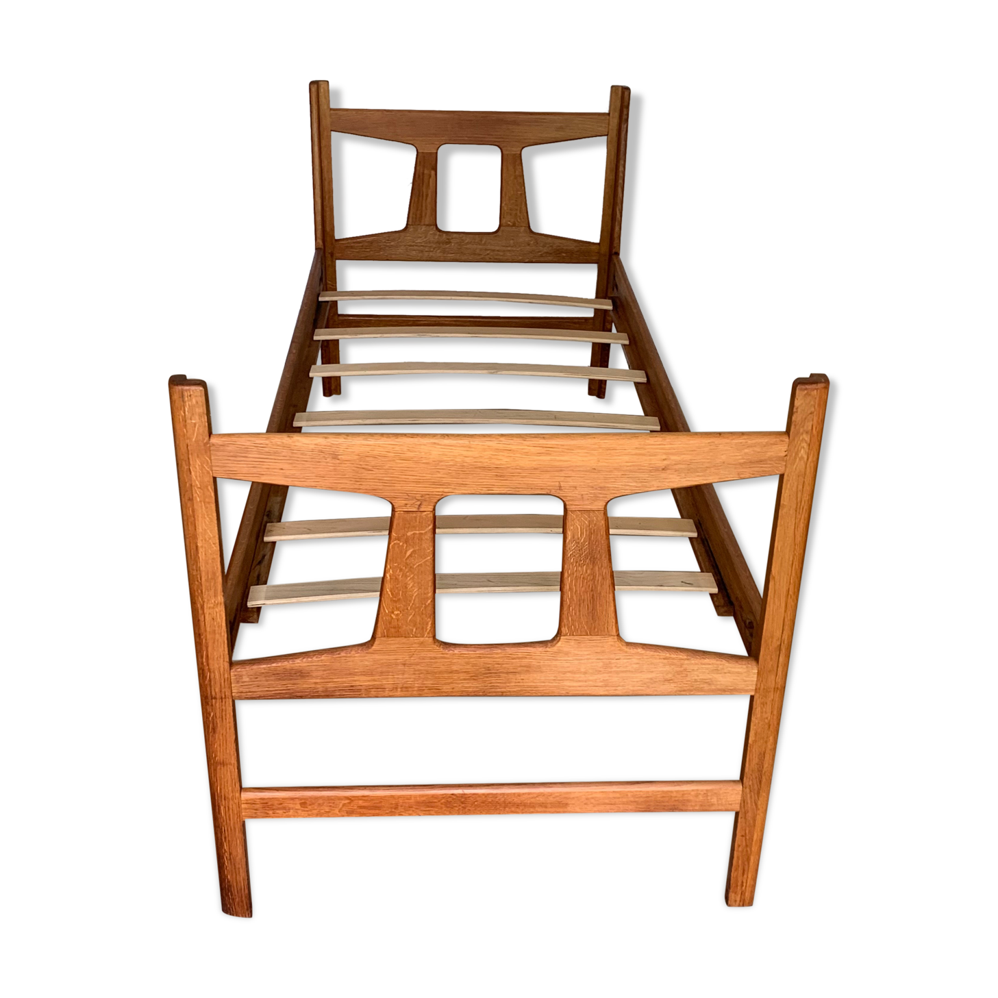 Daybed bed bench in vintage solid oak - 2 available