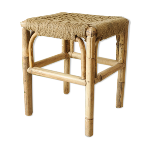 Tabouret bambou et corde - artisanal