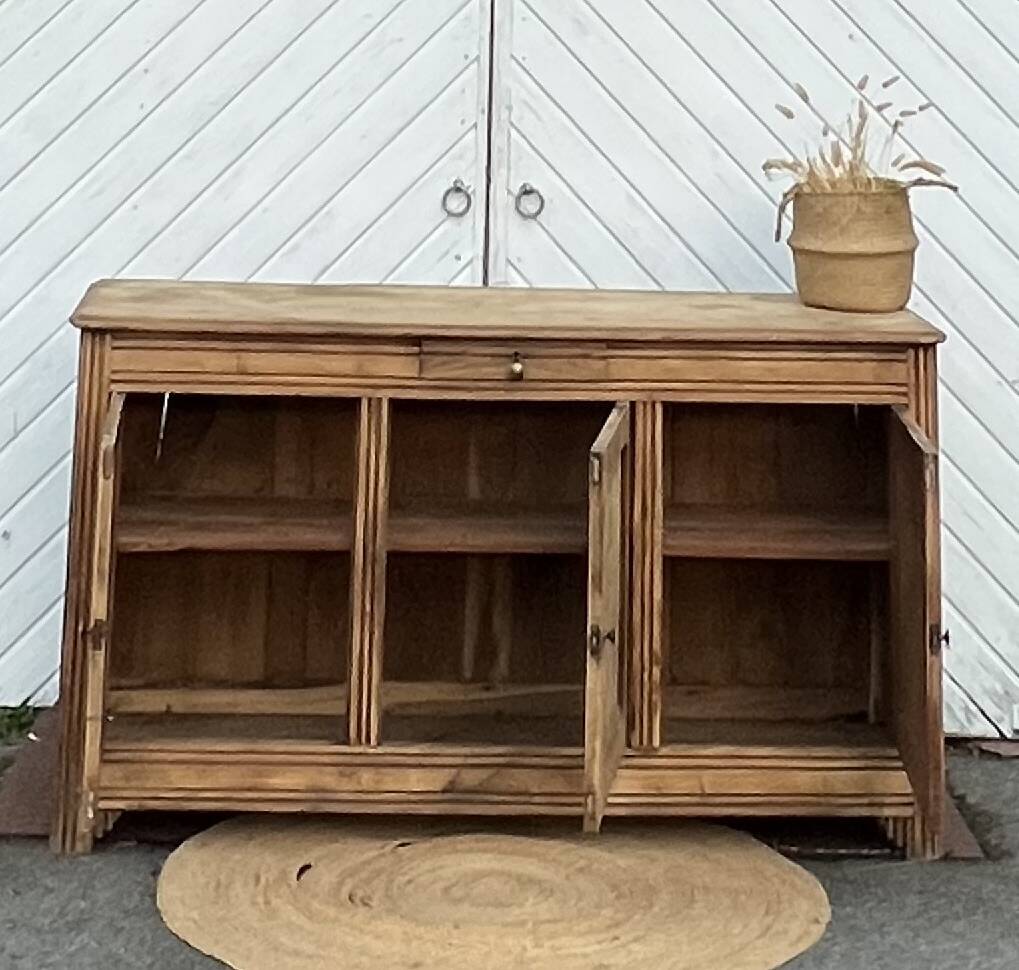 Enfilade / buffet ancien en chêne massif brut esprit campagne chic