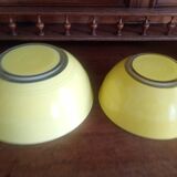 Duralex vintage lemon yellow - 2x glass salad bowls - 23cm & 27cm - france