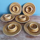 Tulowice egg cups, Poland, caramel and mustard glaze