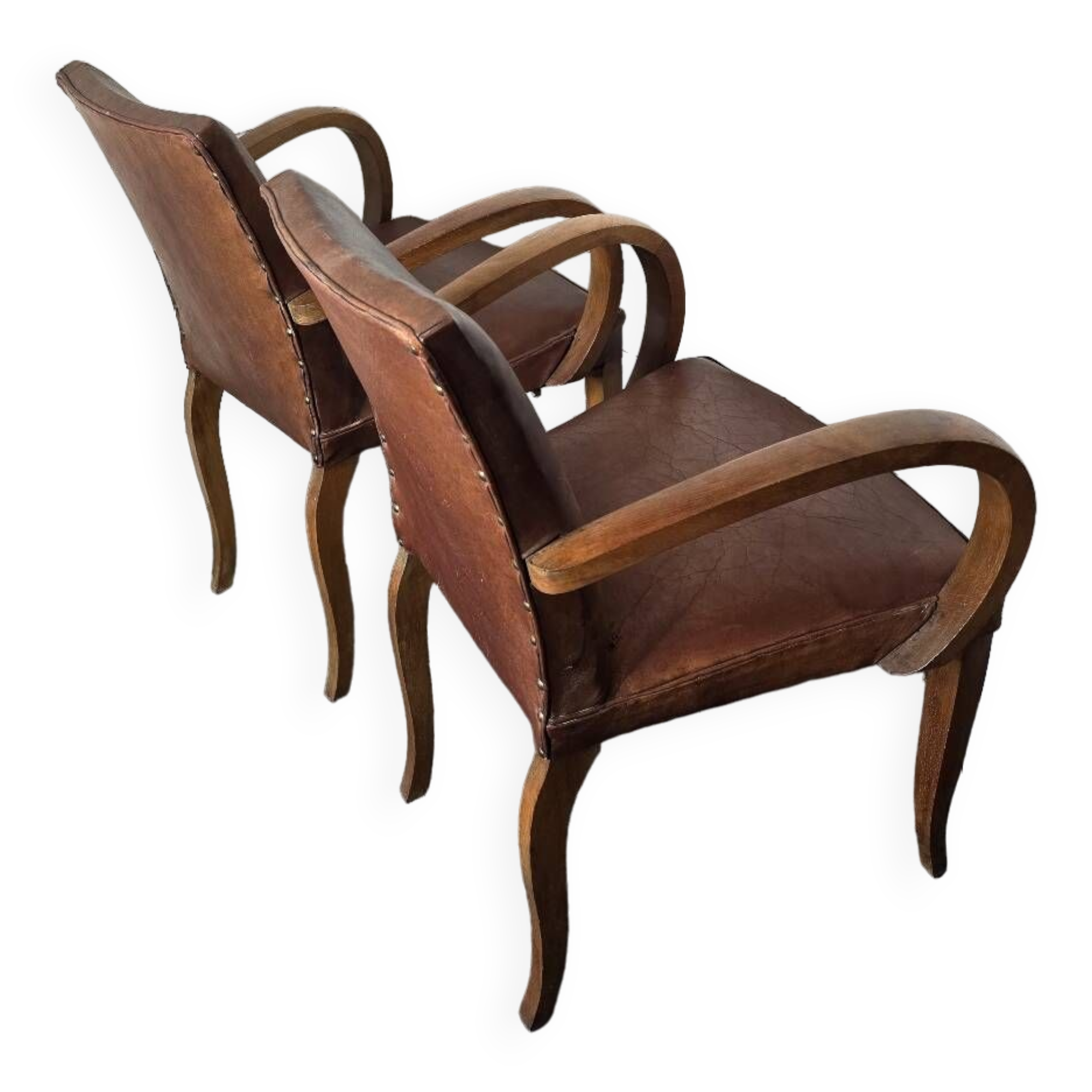 Leather bridge chairs