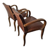 Fauteuils bridge en cuir