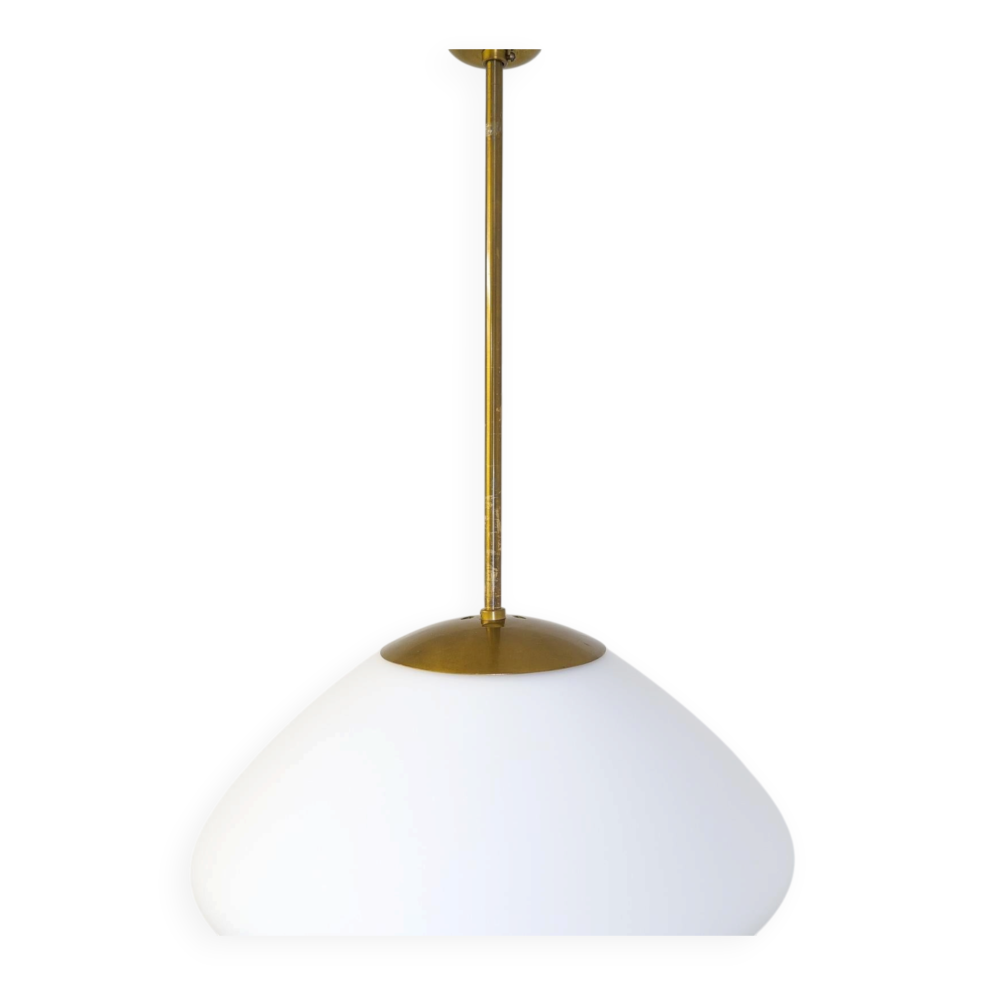 Large opaline pendant / modern brass mid-century ASEA Sweden, 1940s