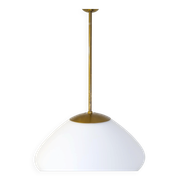 Large opaline pendant / modern brass mid-century ASEA Sweden, 1940s